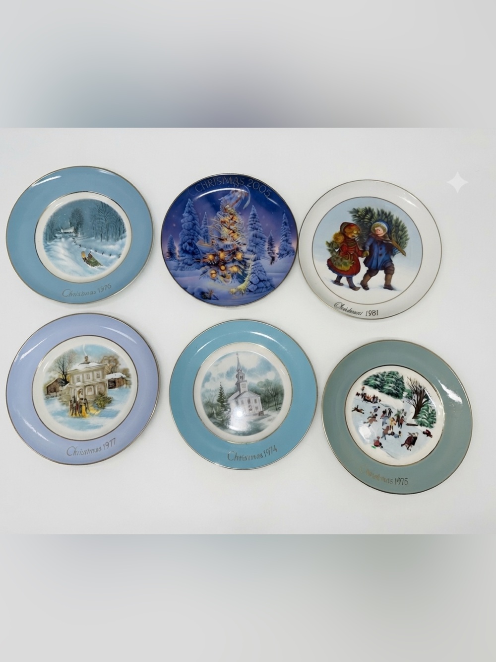 🎄 Vintage Avon Christmas Collector Plates Set (6-Piece Collection)